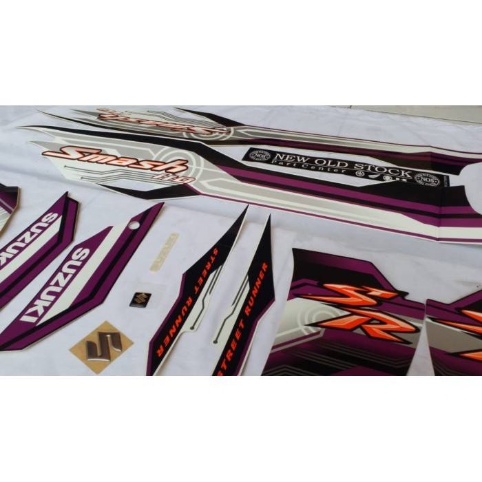 Striping Sticker Suzuki Smash Sr Putih Ungu Original Sgp Termurah Langka