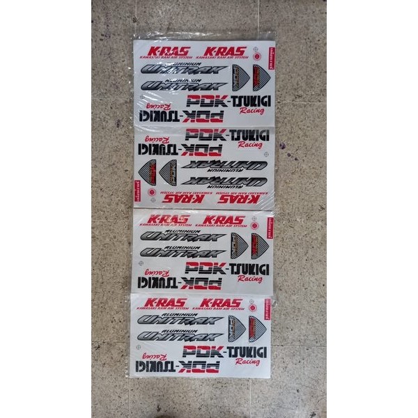 Original Impor Thailand Tsukigi Alumunium Unitrak K-Ras Pdk Tsukigi Racing Nos Striping Stiker Set L