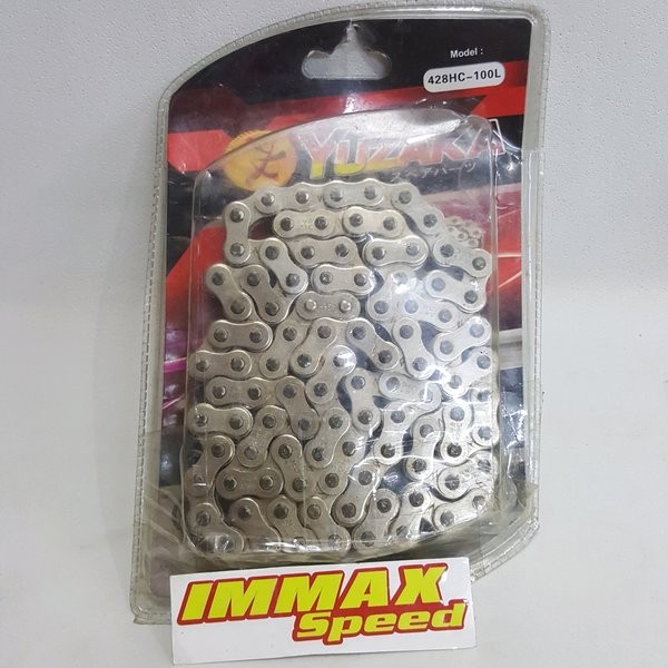 Yuzaka 428H 428H-100L 100 Mata 100L Racing Chrome Nickel Silver Chain Rantai Rante Astrea Grand Lage