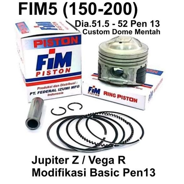 Piston Racing Bore Up Jenong High Compression Mentah Jupiter Z Beat Vega R Pen 13 Fim 51.5Mm 52Mm 51