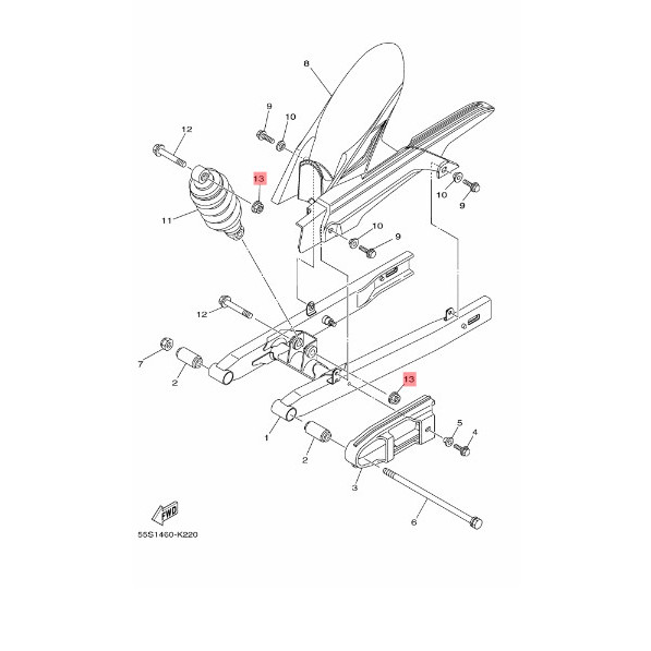 Mur Mono Shock Belakang Jupiter Mx 135 Ori Ygp 9560L-10200 Termurah Langka