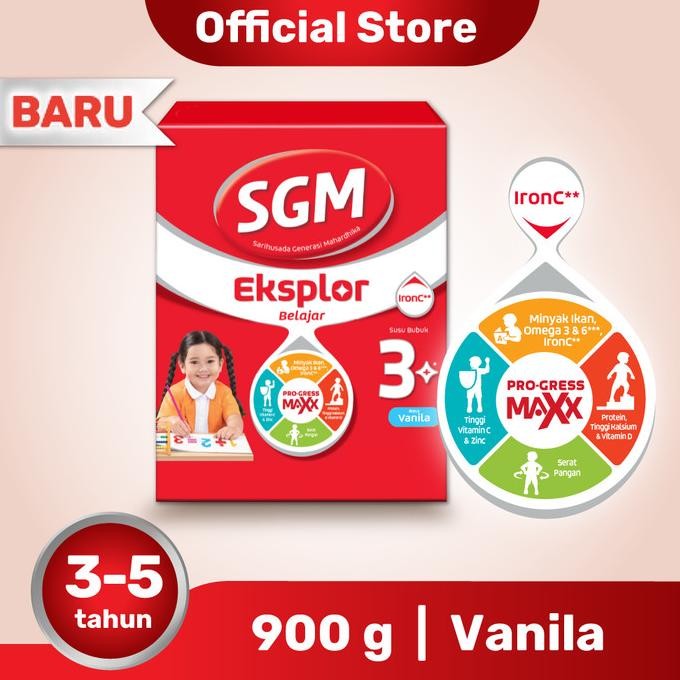 Grosir Sgm Eksplor 3 Plus Susu Pertumbuhan 3-5 Thn Vanila 900G