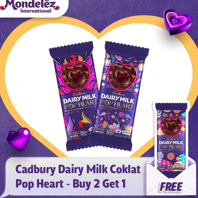 

BIG SALE CADBURY DAIRY MILK COKLAT POP HEART 150G [BUY 2 GET 1] !!!!!