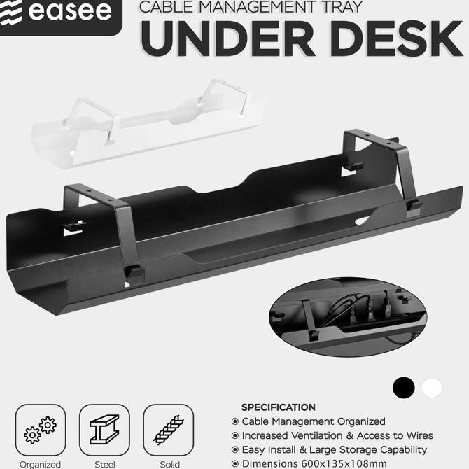 

easee Under Desk Cable Management Tray Organizer / Rak Kabel Bawah Meja / Cord Holder