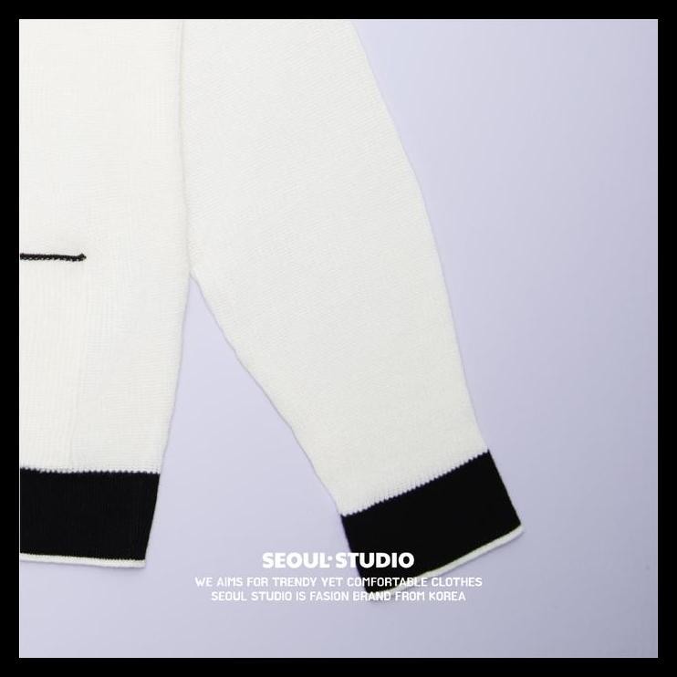 |Spesial Promo|Terbaru|Best Seller|Terlaris| [Seoulstudio] Namsan Collar Knit Cardigan (Cream) | Raj