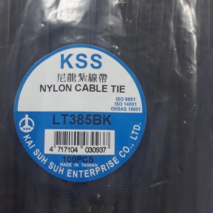 

TERBARU! KSS Kabel Ties Hitam Panjang 385mm Tebal 4,8mm / Insulok Putih CV385