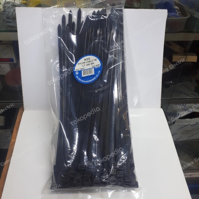 

TERBARU! CABLE TIES KSS LT-300 x 7.6 mm per pack 100pcs - HITAM