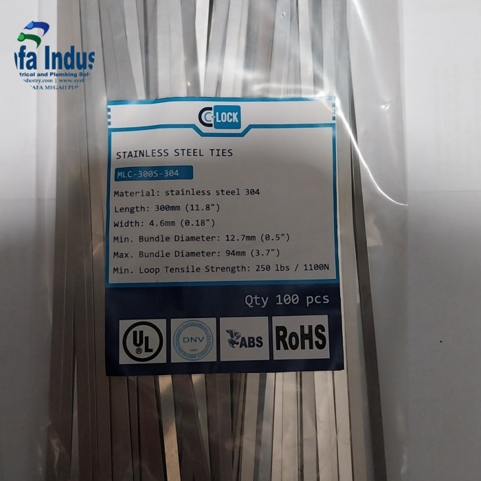 

Cable Ties Kabel Ties Stainless 30cm C-LOCK 4,6 300MM SS304