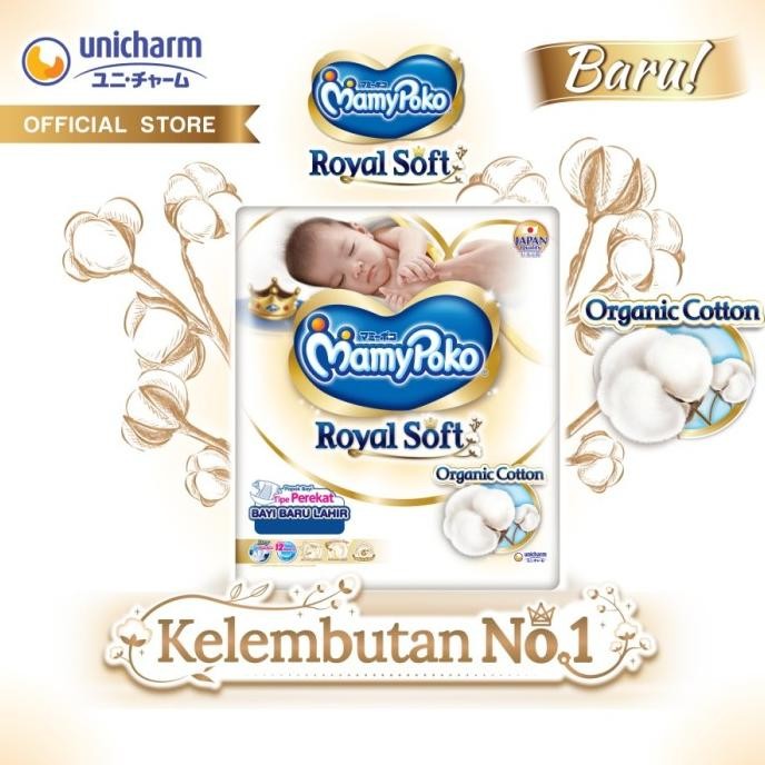 || PROMO POPOK BAYI / PAMPERS ~`~ MamyPoko Tape Mamy Poko Royal Soft Perekat NB-62 (Newborn) ||~~~