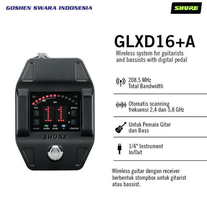 Sale Shure Glxd16+A Bodypack / Guitar Pedal Wireless System