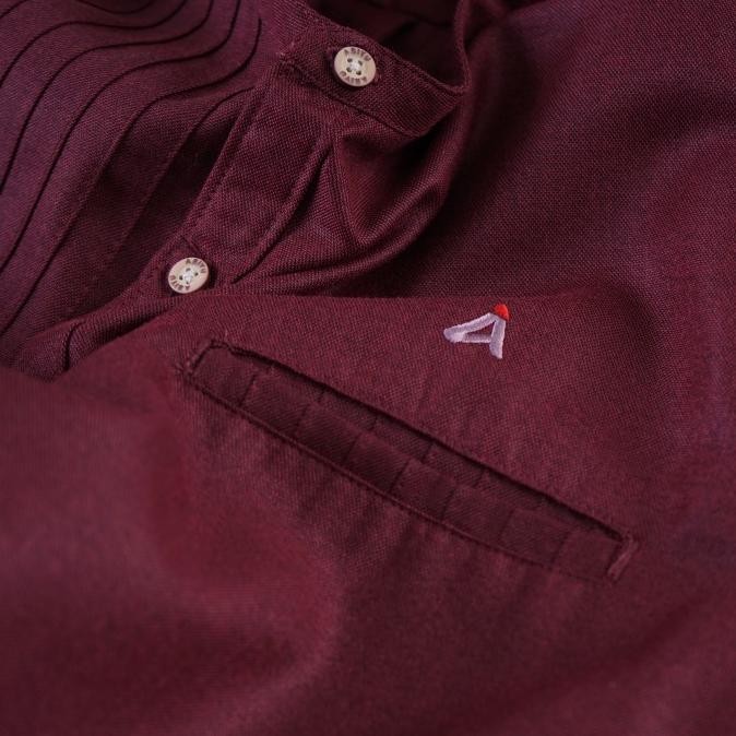 Abiyu Baju Koko Pria Kemeja Koko Pria Kemko Muslim Maroon Store_Marudut