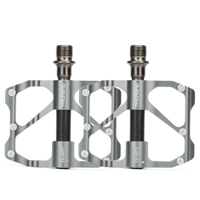 TERBARU Promend R87C Pedal Sepeda Roadbike MTB 3 Sealed Bearing Ultralight Flat Wide Pedals Carbon