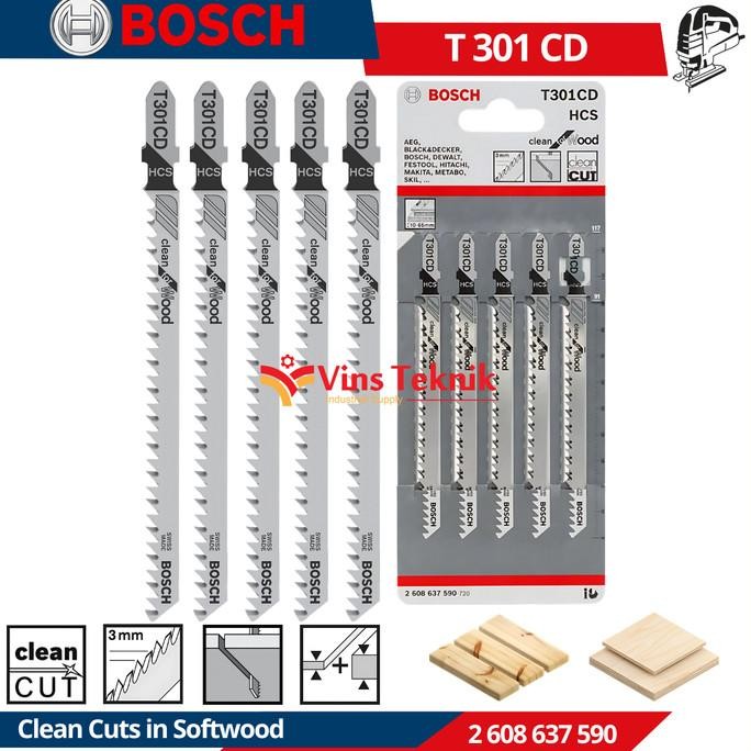 Mata Gergaji Kayu Jigsaw Clean for Wood T301CD Bosch T 301 CD