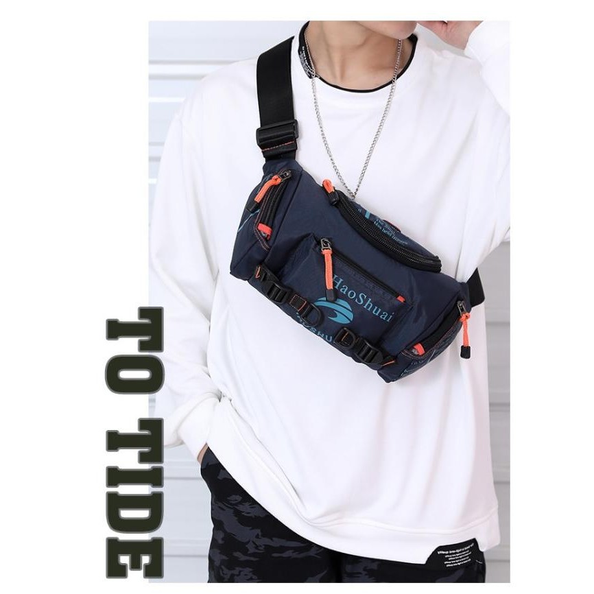 Sl100 - Haoshuai Tas Selempang Waistbag Distro Pria Waterproof Import Babaproject72