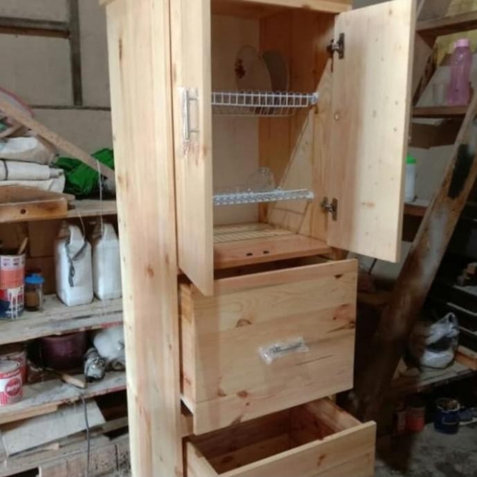 Lemari Dapur/ Rak Piring Murah Kayu Jati Belanda Nananinu12