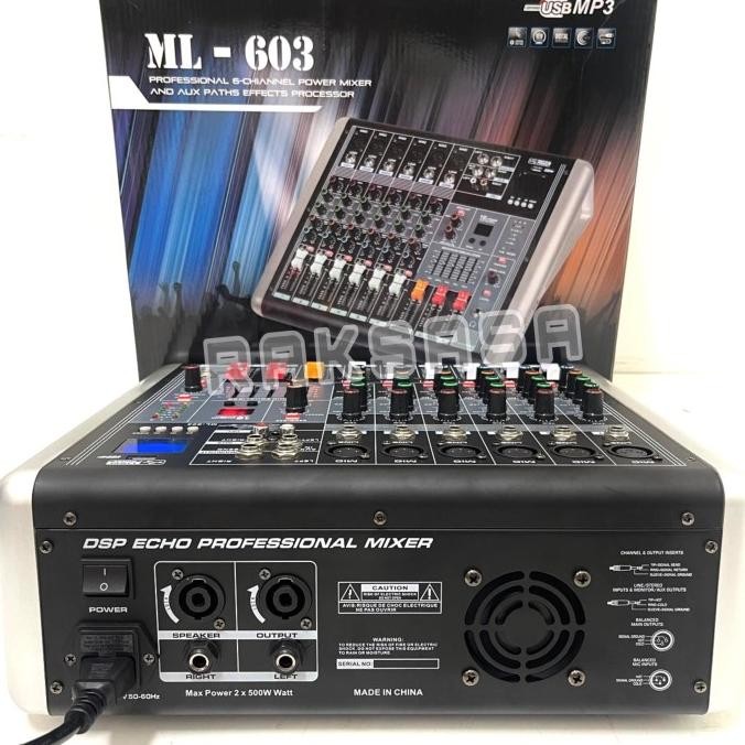 Promo Power Mixer Black Spider Ml 603 Blackspider Ml603 Bluetooth 6Channel