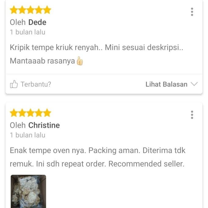 

BIG SALE KERIPIK TEMPE OVEN MINI - 1 KG !!!!!