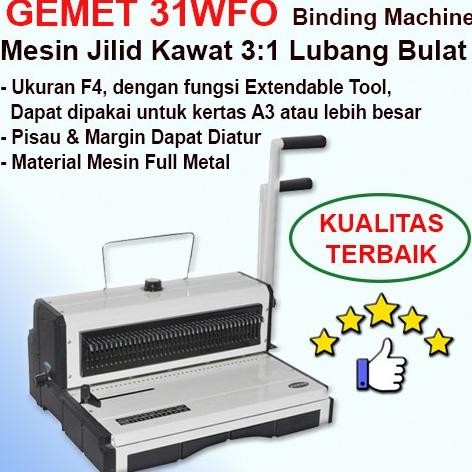 

Promo Mesin jilid kawat / Binding Lubang Bulat Folio F4, A3 - GEMET 31WFO COD