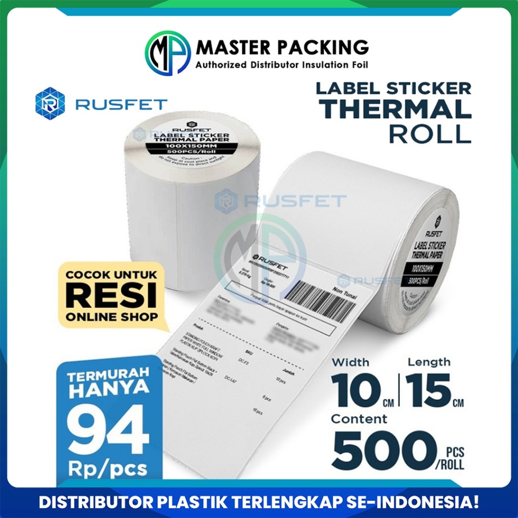 

Erta Termal Label Tier R Thermal Printer Rei 1015Cm 500 Lembar Tru Air Rufet Ecer