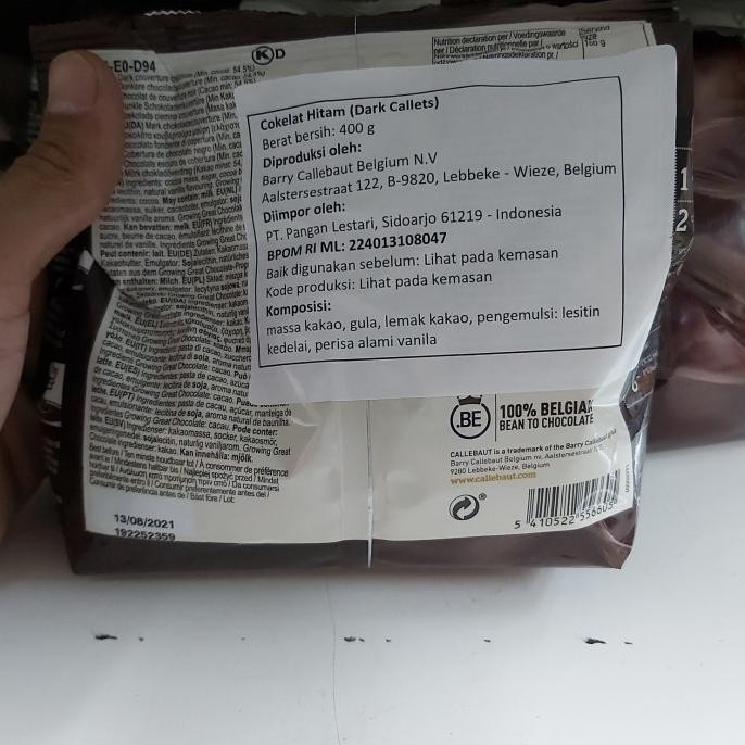 

TERBARU CALLEBAUT DARK COKLAT COUVERTURE 54,5% - 811NV CHOCO CHIP 400GR !!!!!