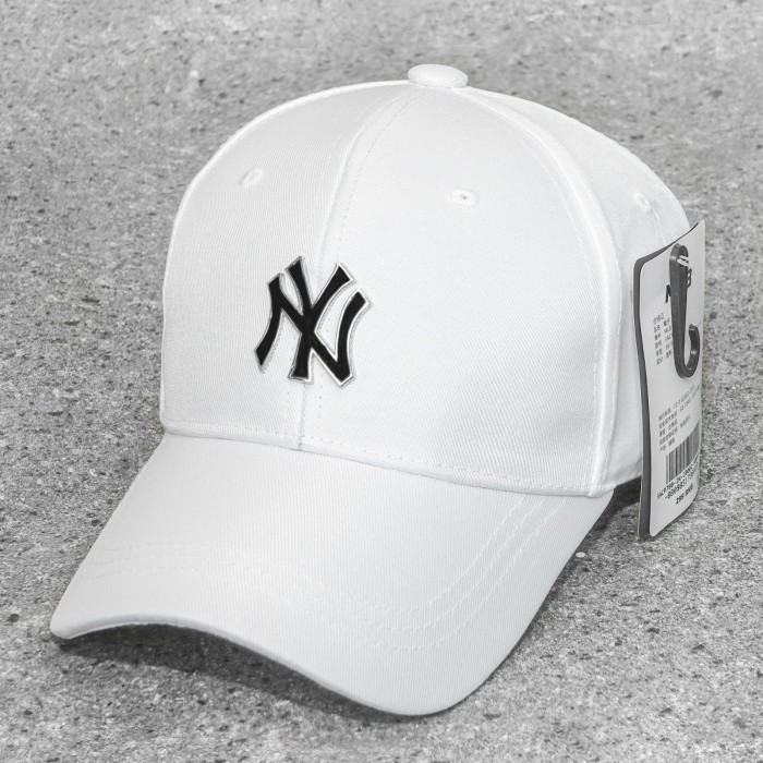 Topi NY MLB Logo Metal Plat Besi FULL TAG Pengait Cetekan