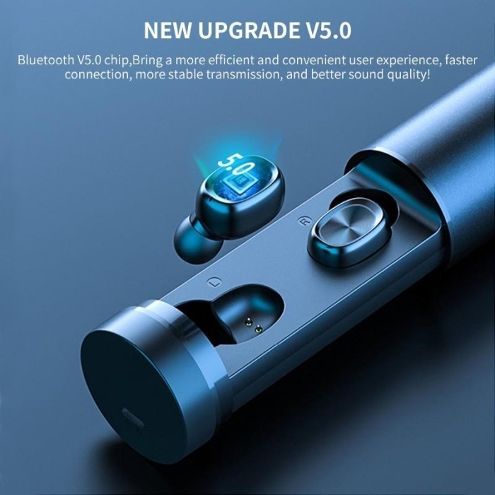 Iphone 11 Earphone Wireless Bluetooth Headset + Metal Cover Berkualitas