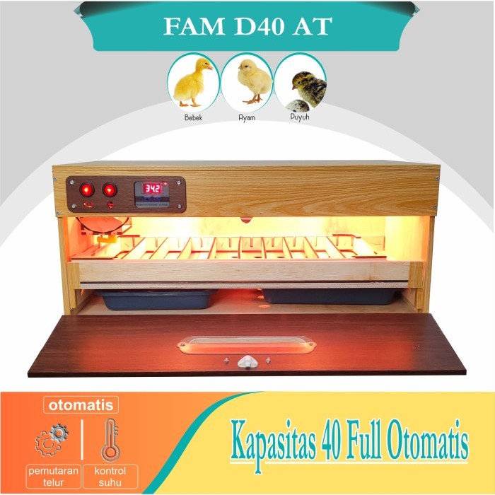 Mesin Tetas Telur Full Otomatis FAM D40 AT Alat Penetas Ayam Bebek