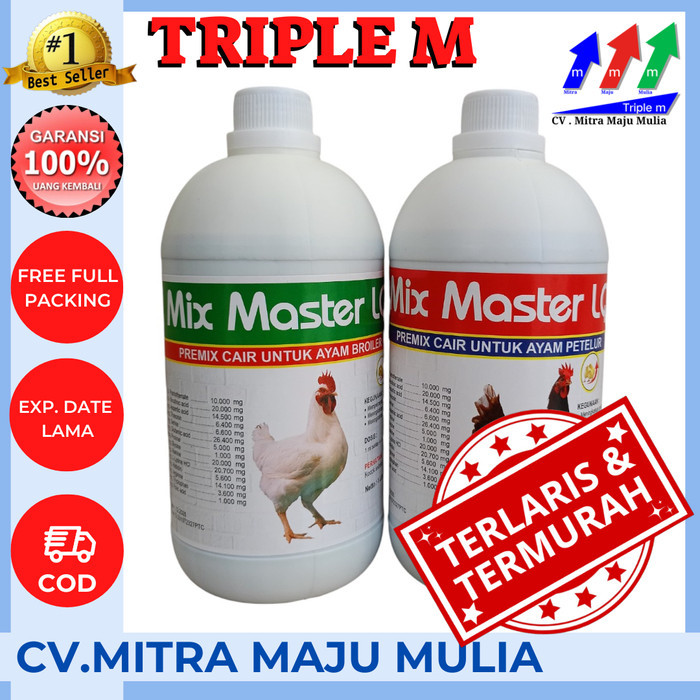 MIX MASTER LQ 1 Liter - Premix Cair untuk Ayam