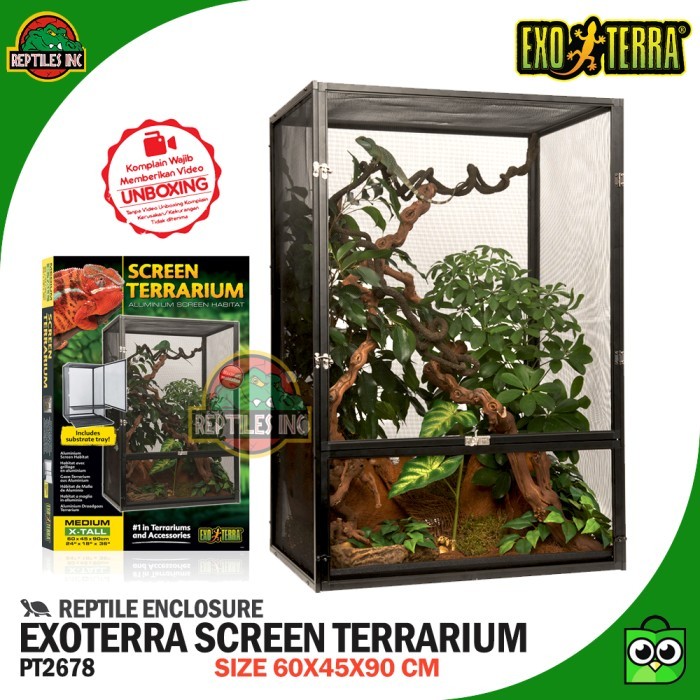 Exoterra Screen Terrarium Kandang Hewan Reptil Iguana Chameleon