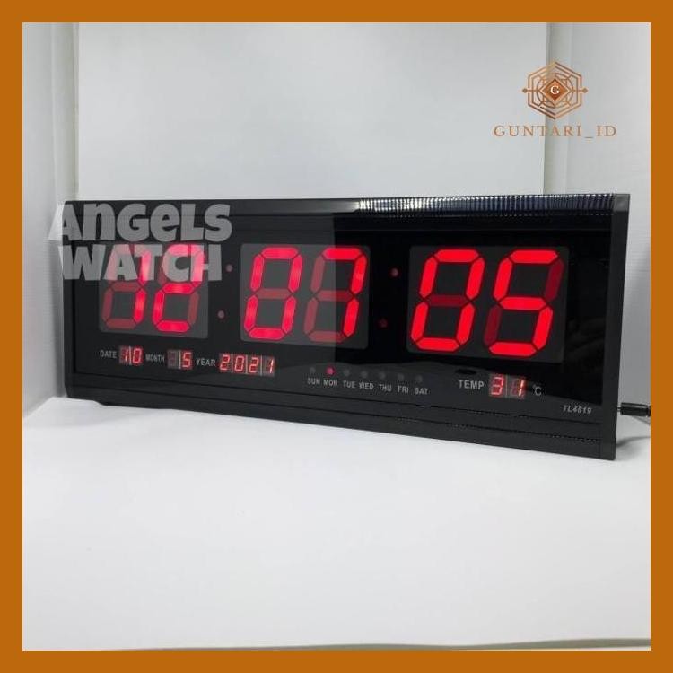 Jam Dinding Digital Led Merah Tl-4819 Jam Digital Besar