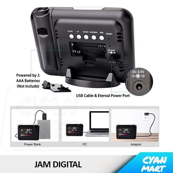 

Jam Meja Digital Alarm Kalender Proyektor Color LED Projection Clock L21N