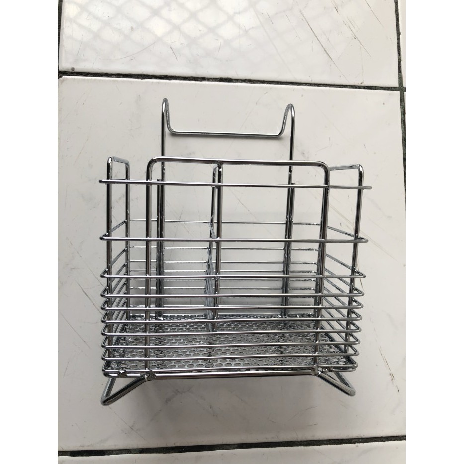 Tempat Sendok Garpu Gantung Bediri Stainless Besi