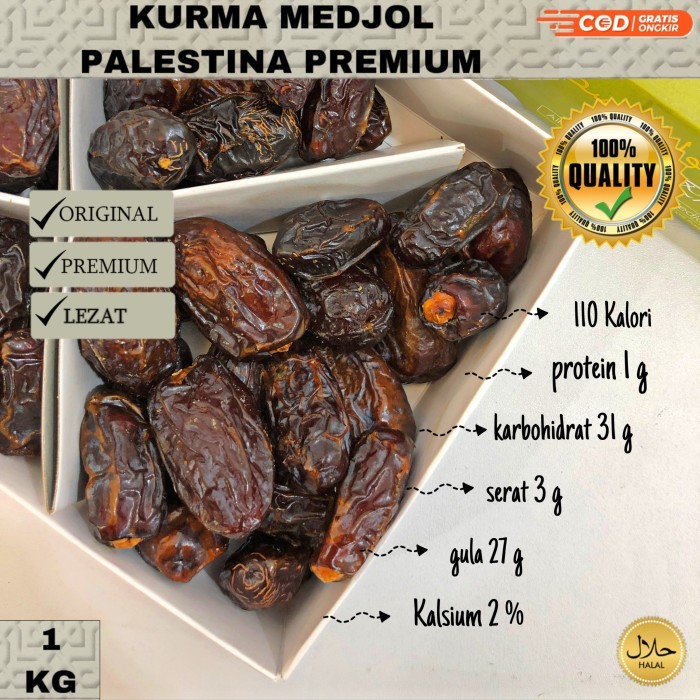 

Kurma Medjool Palestine 1 Kg Jumbo / Medjool Palestine / Kurma Medjool