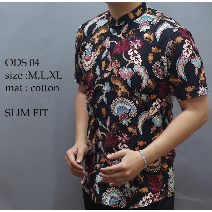 Baju Koko Batik Pria Mewah Slimfit Ods O4 Pelitajaya12