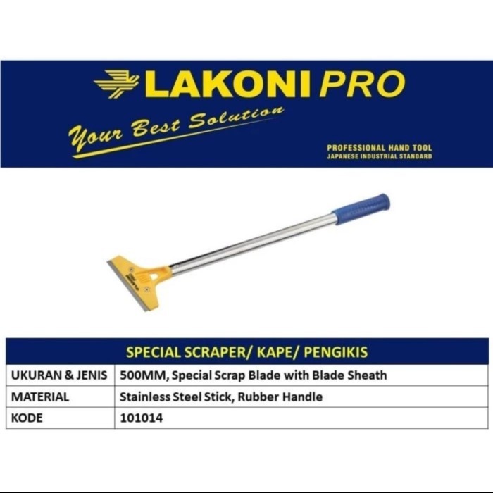 

paling diminati] Lakoni Pro Tongkat Scrapper Stainless 50cm Kapi Stiker Stainless 500mm