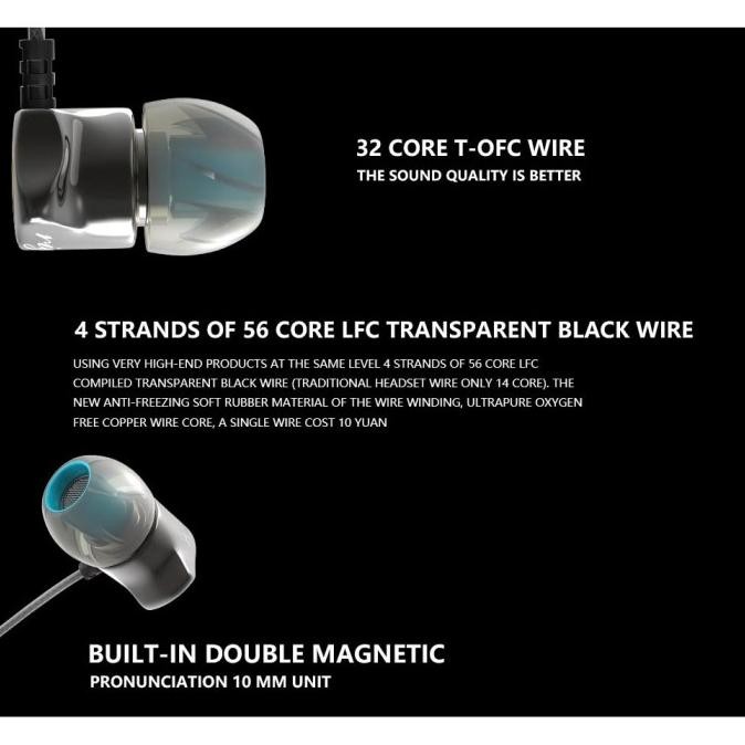 QKZ Stereo Bass In-Ear Earphones Headset with Microphone QKZ-DM7
