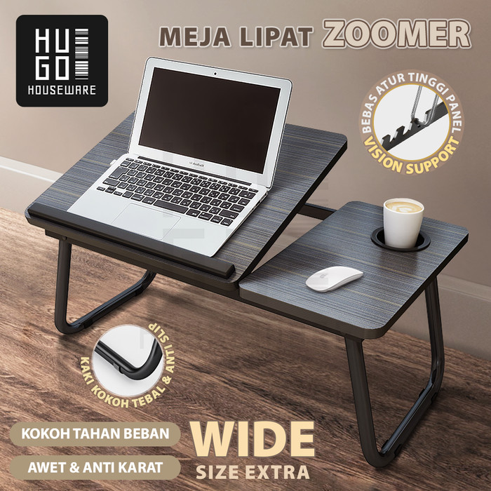 HUGO MEJA LAPTOP LIPAT FOLDABLE DESK ZOOMER BELAJAR SERBAGUNA KODE 486