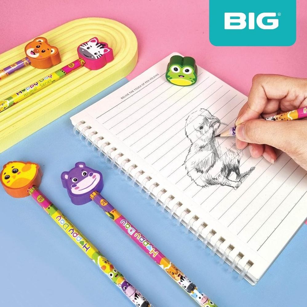 

VIRAL 24 Pcs BIG Pensil 2B & Penghapus Hewan Lucu Graphite Pencil PS-888 we-53