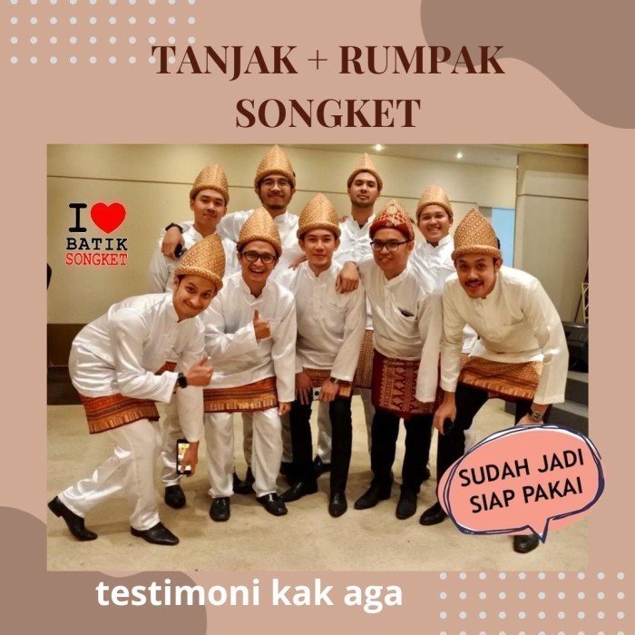 Songket Pria Rumpak Kain Sarung Adat Palembang Laki-Laki Melayu Tenun