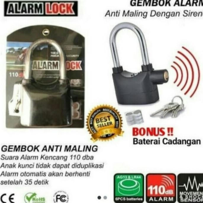 GBOK ALARAM ANTI MALING (GEMBOK ALARAM/KUNCI ALARAM MOTOR/ALARAM LOCK