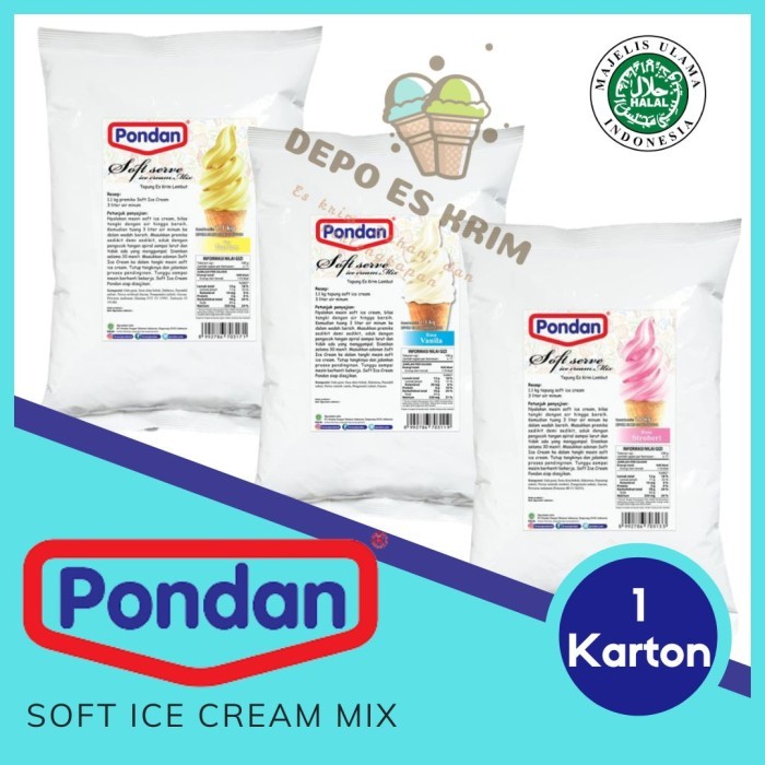 

Bettifer Pondan Soft Ice Cream 1 Karton 13,2 Kg Vanilla Strawberry Durian