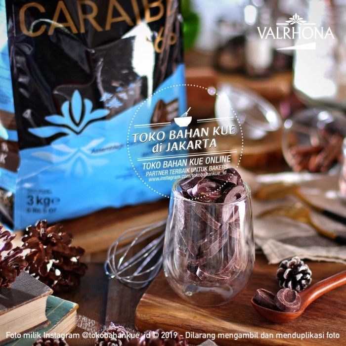

Valrhona Caraibe 66% Dark Chocolate Couverture 500gr Repack Cokelat