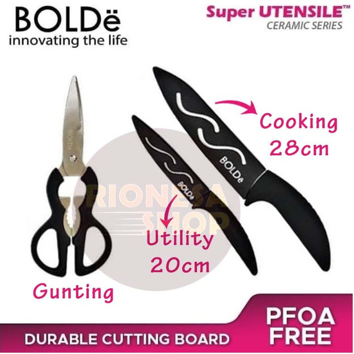 HEMAT PISAU DAPUR SUPER KNIFE BOLDE CERAMIC SATUAN GUNTING TANPA TALENAN KODE 968