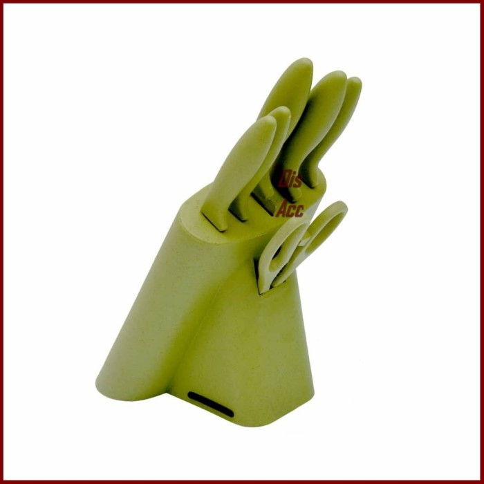 BIG SALE KRIS CHEF 6 IN 1 KNIFE BLOCK SET PISAU DAPUR STAINLESS 7 PCS - HIJAU KODE 1272