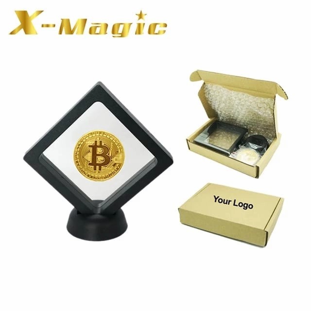 TERBARU Souvenir 1 Set Pajangan Frame dan Replika Bitcoin Cryptocurrency