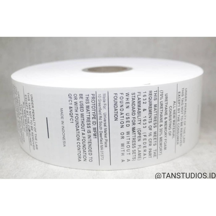 Label Pita Tafeta Sablon Label Baju Label Pakaian Washing Tag Label