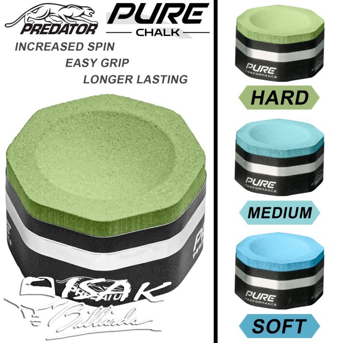 

KOMPLIT PREDATOR PURE CHALK - HARD MEDIUM SOFT BILLIARD CHALKS KAPUR BILIAR KODE 1165