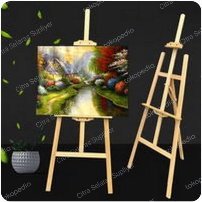 Easel Wooden Frame Foto Lukisan Lukis Stand Kayu