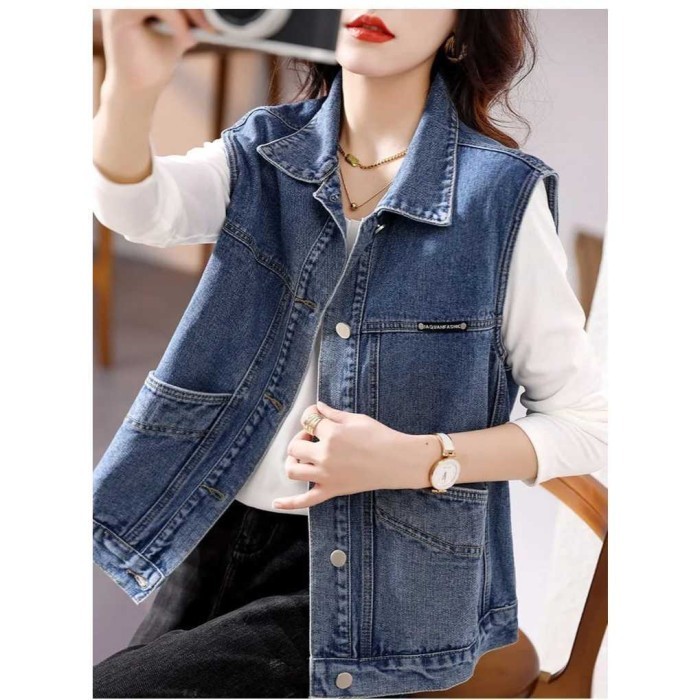 Promo Promo Spesial Rompi Hijab 982-Rompi Jeans Wanita/Rompi Wanita/Blazer Jeans Wanita Terlaris