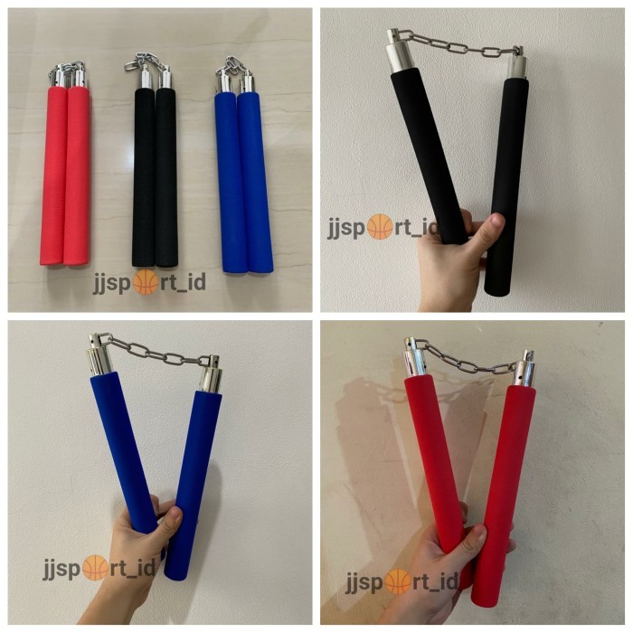 Double Setik Nunchaku Busa - Biru